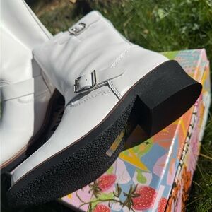 Stylish White Jeffrey Campbell standoff boots woman Genuine Leather BRAND NEW
